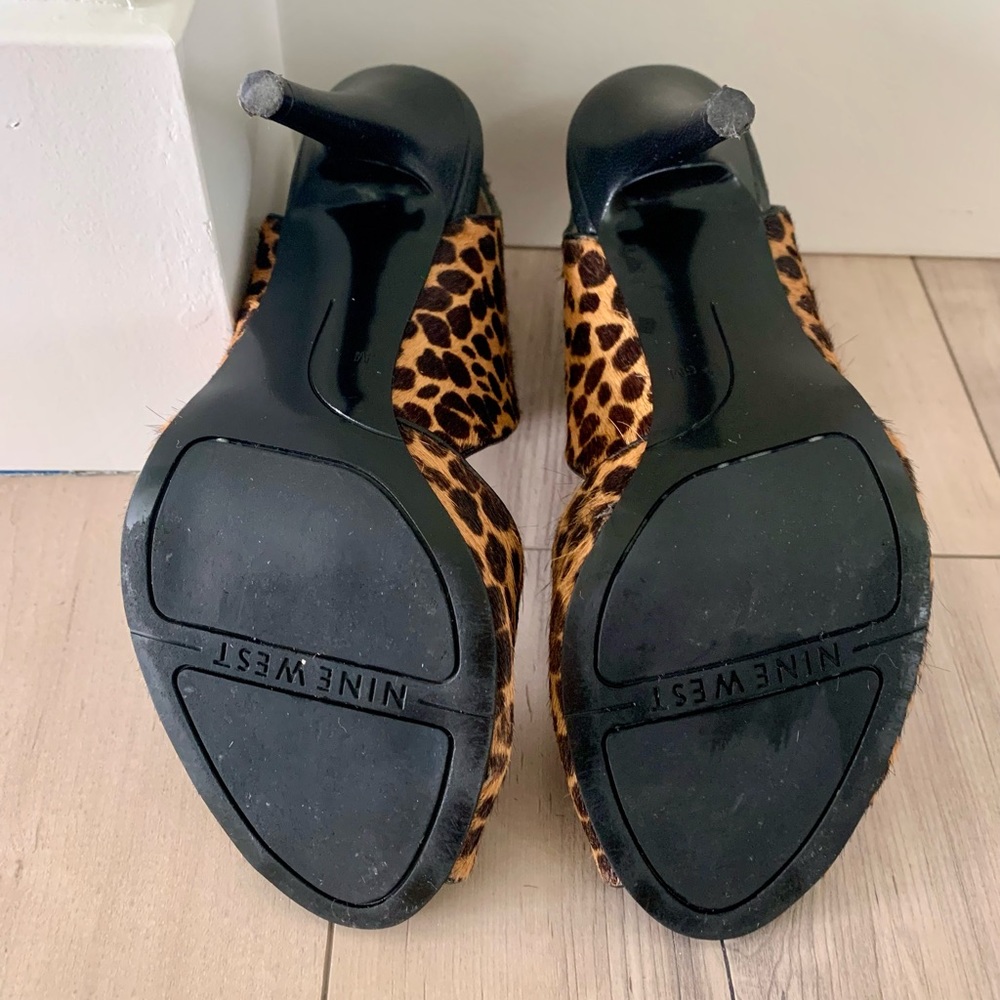 Nine West Cowhide Cheetah Print Heels Size 6 - Picture 4 of 4